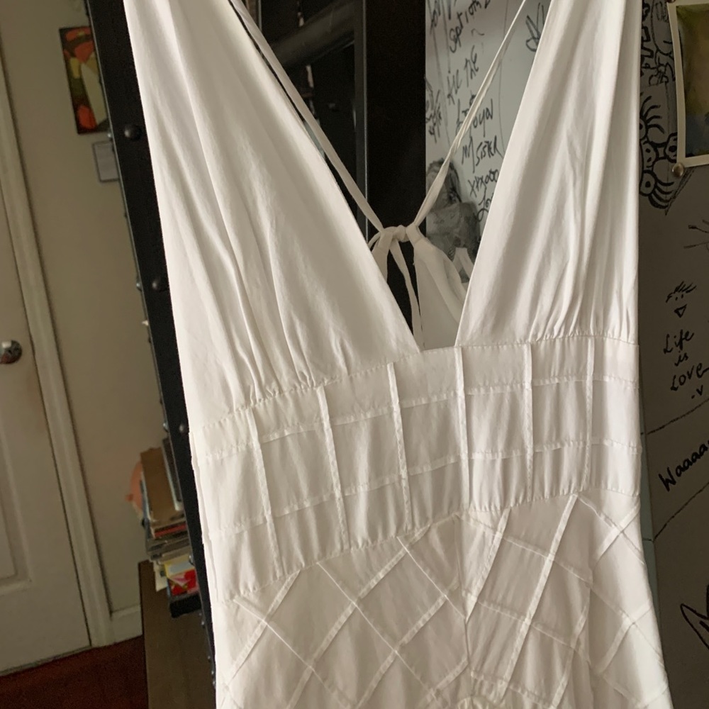 Free People White Midi Halter Dress Summer Queen - Picture 7 of 9
